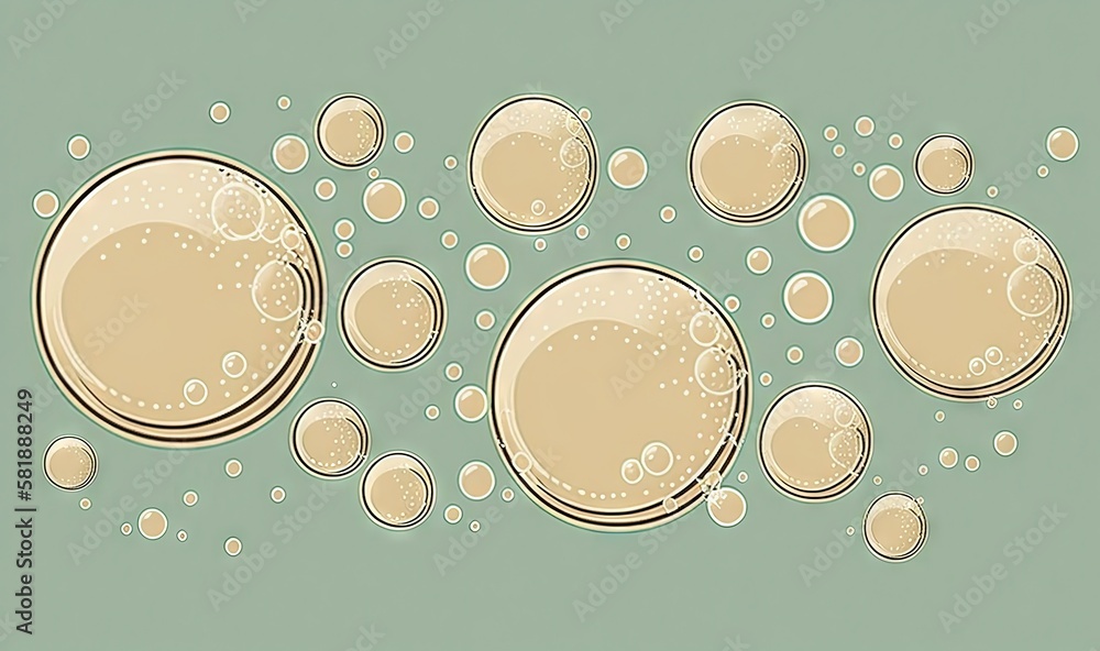 Aufkleber a bunch of bubbles floating in the air on a green background with a light green background and a lig