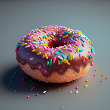 Fresh sweet donuts with icing and decorated sprinkles. bakery ad design elements with glazed donuts.generative by ai