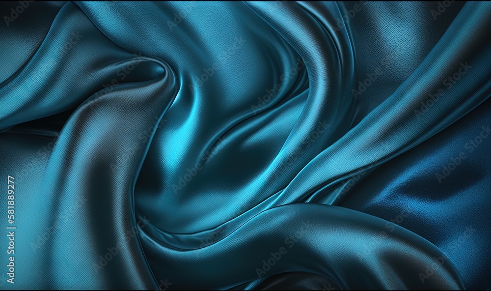 Poster a blue background with a wavy design in the middle of it and a black background with a white stripe 