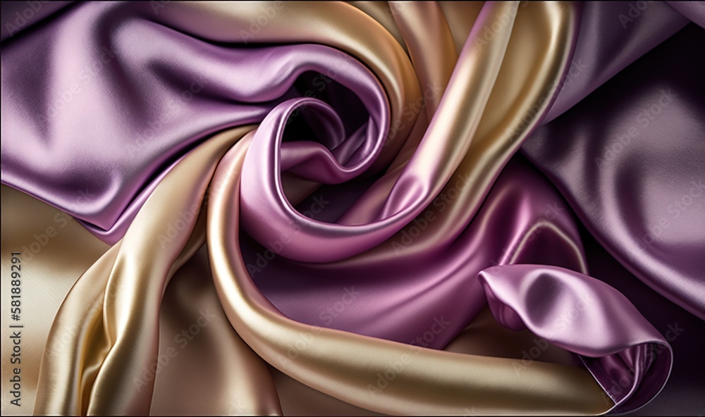 Poster a purple and gold fabric with a black border around it and a black border around it that has a gold 
