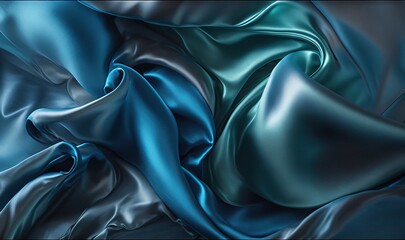  a blue and grey background with a very large amount of folds and folds in it's fabric, with a very large amount of folds in the middle.  generative ai
