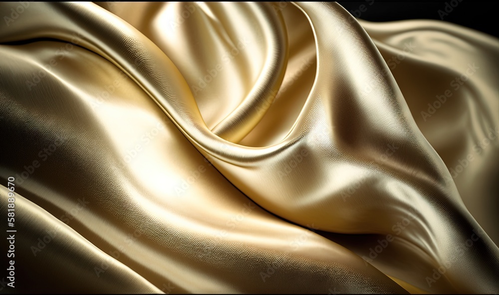 Poster a close up of a shiny gold fabric with a black background and a black background with a gold stripe 