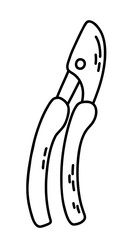 Secateurs for garden. Vector outline illustration