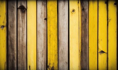  a yellow and brown wooden wall with a black frame around it and a black and white photo of the bottom part of the wall with a black border.  generative ai