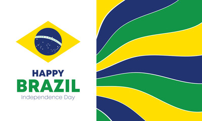 Brazil Independence Day. Happy national holiday. Freedom day. Celebrate annual in September 7. Brazil flag. Patriotic brazilian design