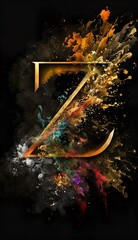 Plakat beautiful letter Z with unique decoration