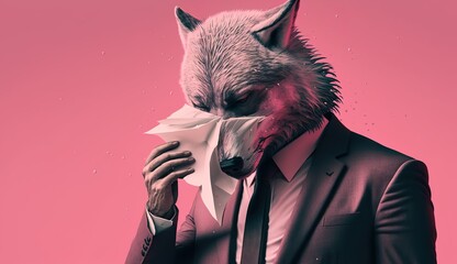 Unleashing Emotions: The Tale of a Sad Wolf in a Suit