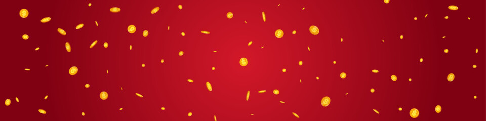 Abundance Metal Confetti Vector Red Panoramic