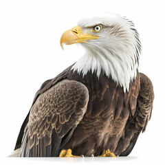 Bald Eagle Isolated On White Background