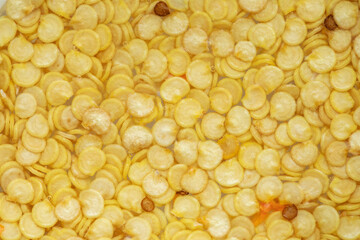 Bell pepper seeds, macro detail red sweet pepper seeds background