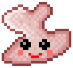 Smile shape icon pixel art. Vector illustration.	