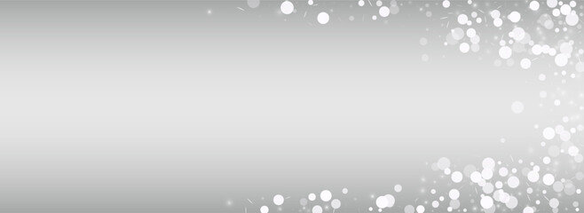 Fototapeta premium Light Snow Vector Silver Panoramic Background.