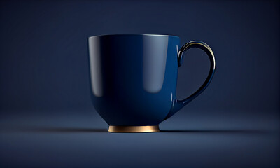 Coffee cup illustration on clean empty background. Mock up or product advertisement style.