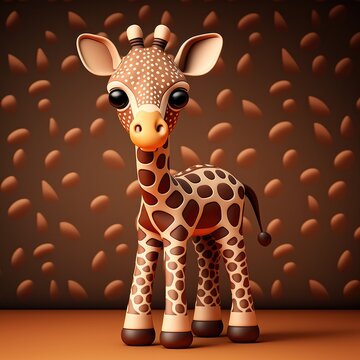 Cute 3d miniature animal illustration created using generative AI.