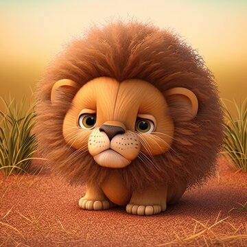 Cute 3d miniature animal illustration created using generative AI.