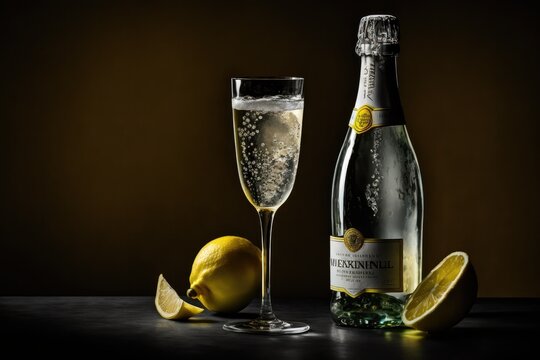 Commercial drink photography illustration created using generative AI.