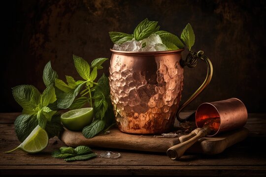 Commercial drink photography illustration created using generative AI.