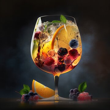 Commercial drink photography illustration created using generative AI.