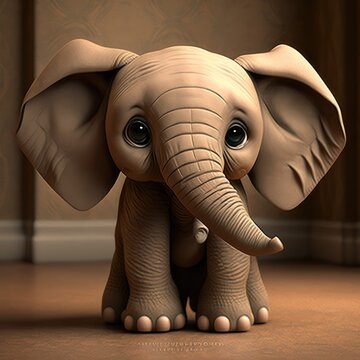 Cute 3d miniature animal illustration created using generative AI.