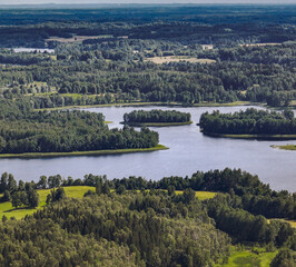 Obraz premium Latvia. Latgale. Lake Ārdavs and its surroundings.