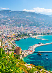 Fototapeta premium Panoramic view of Antalya Old Town. Antalya, Turkey