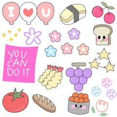 Hand draw doodle set , fashion patch badges for sticker , postcard , invitation . vector illustration for kids