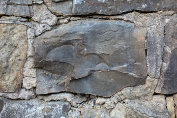 a large stone is concreted into the wall