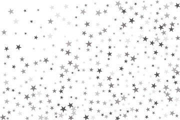 Star confetti. Silver casual confetti background. Bright design pattern.