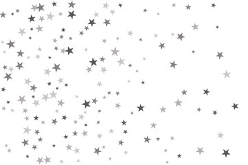Star confetti. Silver casual confetti background. Bright design pattern.