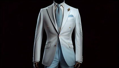 White Blue stylish suit for men fashion Ai generated image