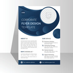 modern Template vector design for Brochure, Annual business, Poster, Corporate Presentation, Portfolio, Flyer, layout modern with gradient blue color size A4. white background. space for photo