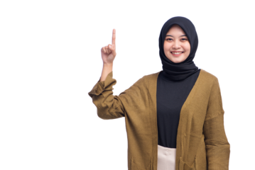 Young Asian Hijab Woman Isolated