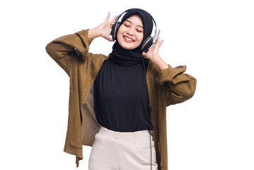 Young Asian Hijab Woman Isolated