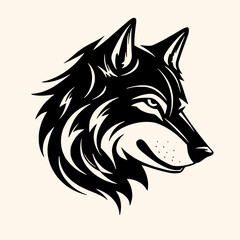Wolf vector for logo or icon, drawing Elegant minimalist style,abstract style Illustration
