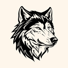 Wolf vector for logo or icon, drawing Elegant minimalist style,abstract style Illustration