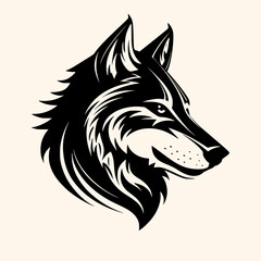 Wolf vector for logo or icon, drawing Elegant minimalist style,abstract style Illustration