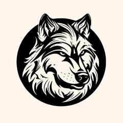 Wolf vector for logo or icon, drawing Elegant minimalist style,abstract style Illustration