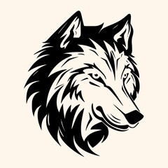 Wolf vector for logo or icon, drawing Elegant minimalist style,abstract style Illustration