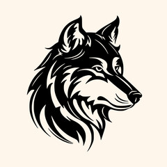 Wolf vector for logo or icon, drawing Elegant minimalist style,abstract style Illustration