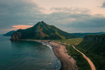 Tihaia Bay in the Sea of ​​Okhotsk Sakhalin! Picturesque hills and bright water, seagulls and...
