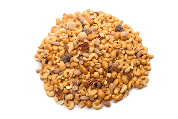 A group of almonds, pistachios, walnuts, macadamia, cashews.