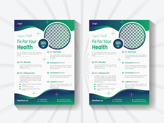 medical healthcare hospital doctor flyer design template. modern clinic poster layout.