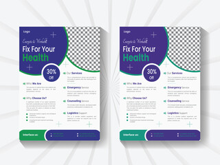 medical healthcare hospital doctor flyer design template. modern clinic poster layout.