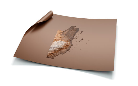 recommend clip art: Map Of Belize Old Style Brown On Unrolled Map Paper Sheet, 3D illustration
