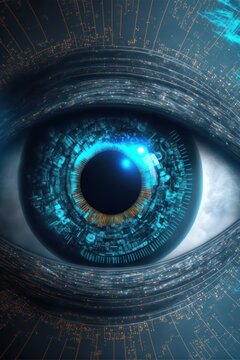 Eye matrix binary code, texture algorithm data, software visual pattern. Texture eye binary code, machine network algorithm, GENERATIVE AI