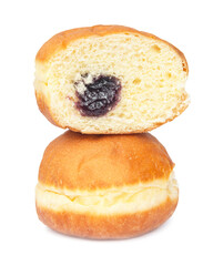 Tasty berliner donuts ball isolated on the white background