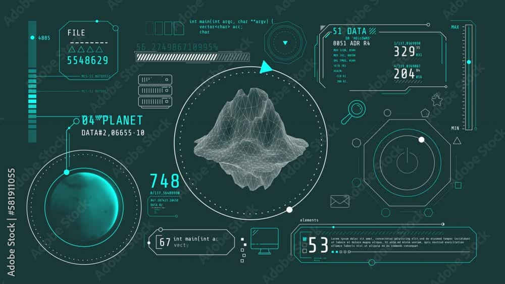 Poster dynamic animation on the theme of planetary geology.
