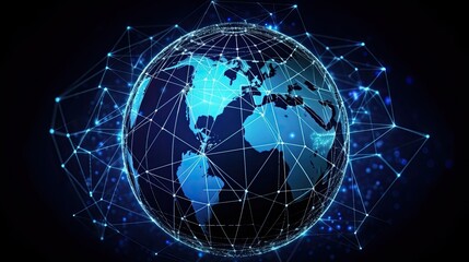 Global world network and Communication technology concept,big data - Generative AI