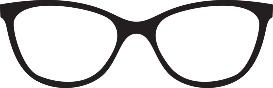Icono de lentes negras. Ilustraci&oacute;n vectorial de anteojos. Complemento &oacute;ptico masculino y femenino de dise&ntilde;o
