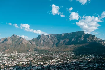 Fotobehang Tafelberg view of Table mountain from signal hill